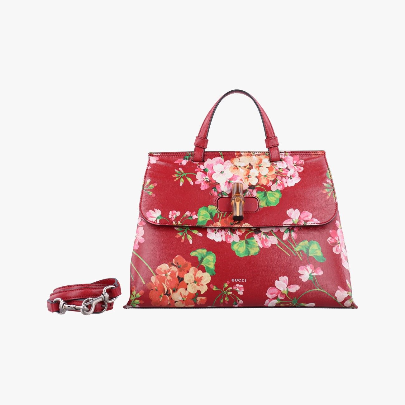 グッチGucciバンブーデイリー レッド マルチ レザー 392013