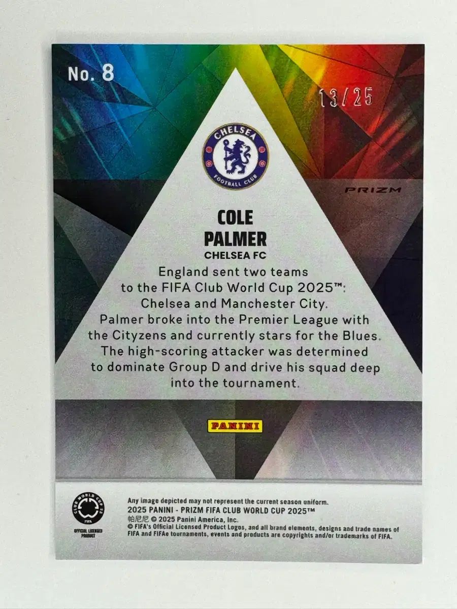 サッカーカード チェルシー コル パーマー プリズム 25