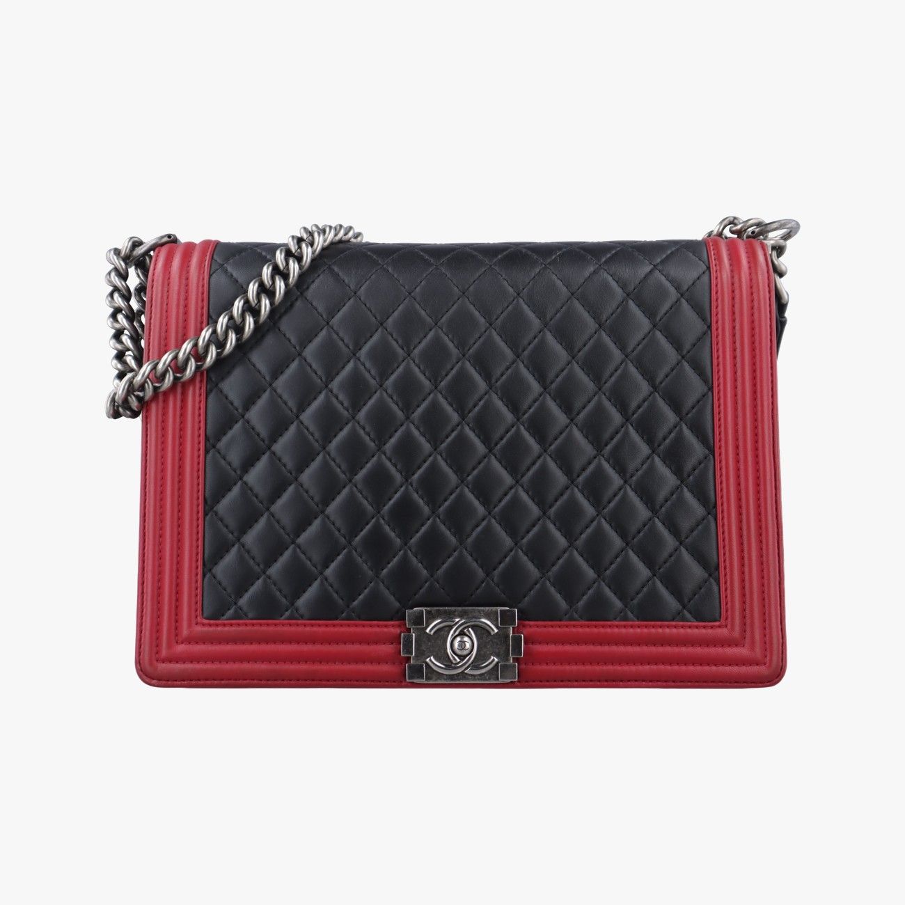 シャネルChanelボーイシャネル レッド×ブラック ラムスキン A 67087