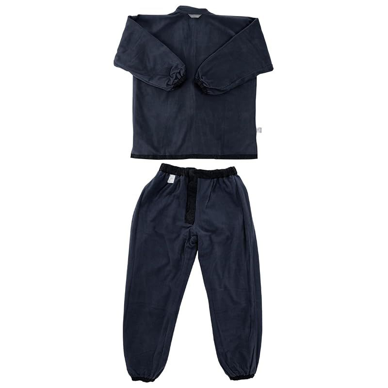  商品 キョウエツ 作務衣 冬用 中綿入り 紬風生地 フリース裏地 16 メンズ LL 紺 ファッション雑貨 ベビー キッズ