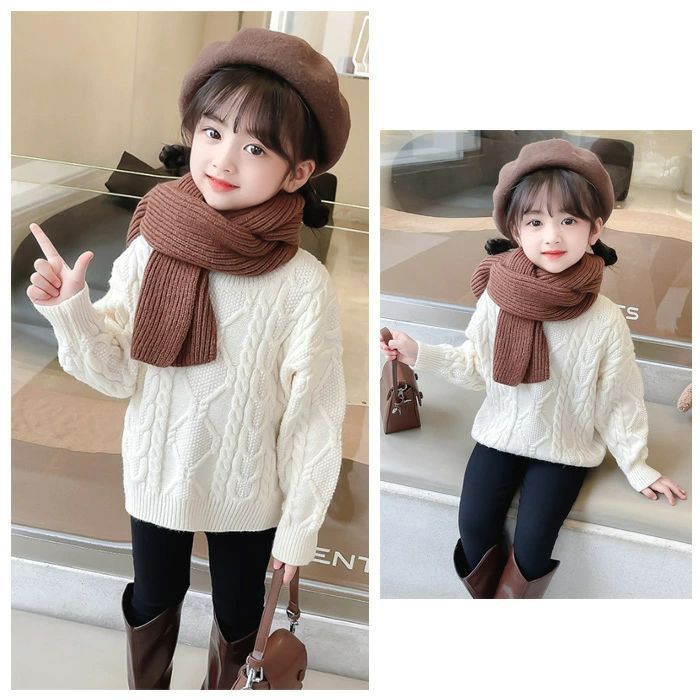 女の子 セーター 子供服 キッズ おしゃれ かわいい 秋冬 ニット 厚手 ニットセーター 長袖 プルオーバー 暖かい トップス 秋 韓国