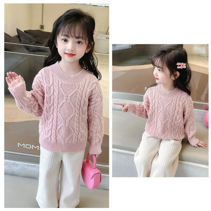 女の子 セーター 子供服 キッズ おしゃれ かわいい 秋冬 ニット 厚手 ニットセーター 長袖 プルオーバー 暖かい トップス 秋 韓国