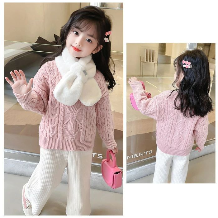 女の子 セーター 子供服 キッズ おしゃれ かわいい 秋冬 ニット 厚手 ニットセーター 長袖 プルオーバー 暖かい トップス 秋 韓国