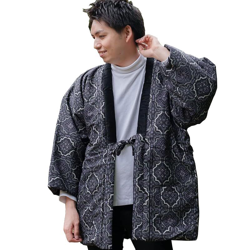 注目商品[遊楽庵] 裏ボア 半纏 メンズ 暖かい はんてん フリー(ボア2
