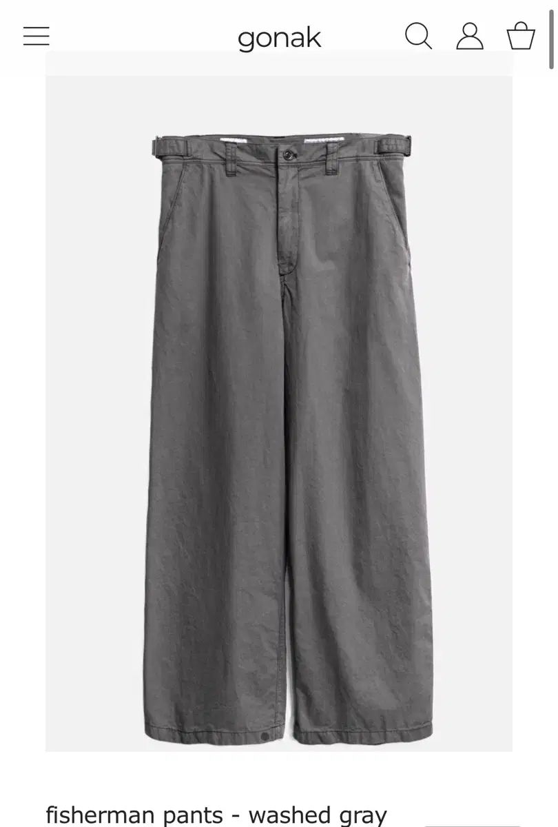 ゴー フィッシャーマン パンツ ウォッシュド グレー 1