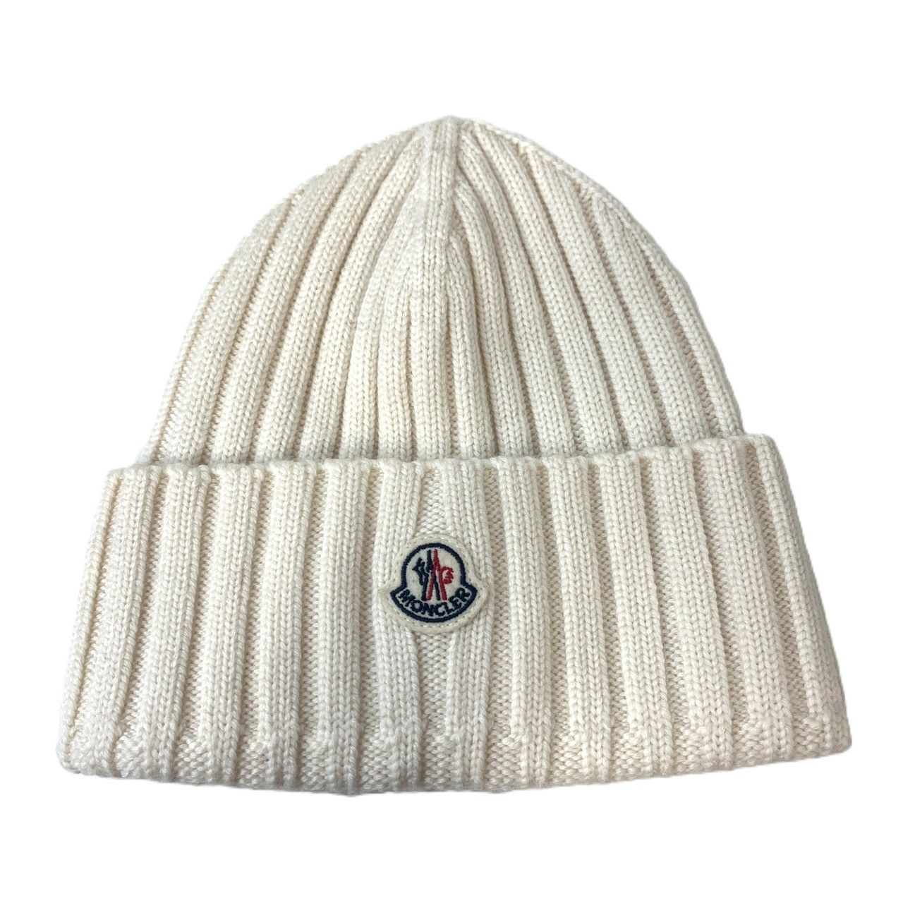 中古品】MONCLER モンクレール ニットキャップ ロゴビーニー
