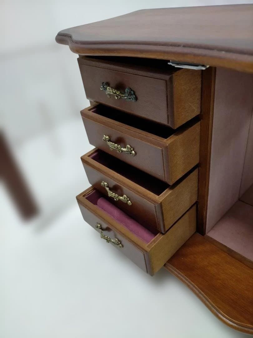 Yazawa 木製アクセサリーケースオルゴール付き 送料無料】HASEGAWA オルゴール付き ジュエリーボックス 木製