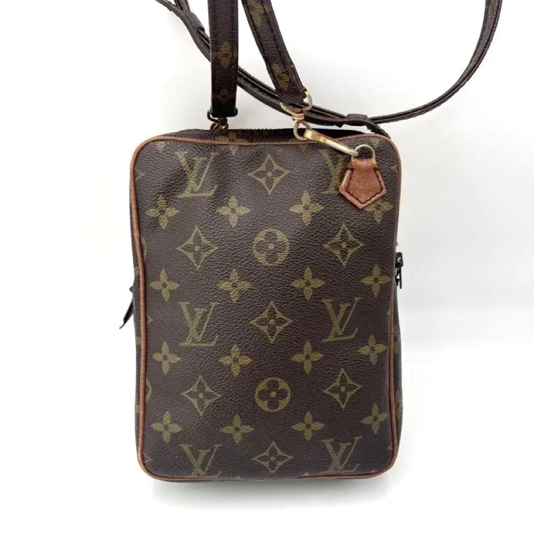 ルイヴィトン　ショルダーバッグ　ダヌーブ　モノグラム　ブラウン　ヌメ革　PVC ルイヴィトン M3552 モノグラム ダヌーブ ショルダーバッグ ビンテージ