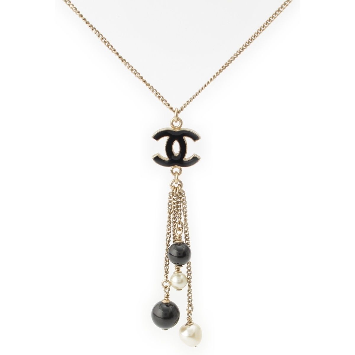 シャネル GP B 12 P ココマーク パール ネックレス ブラック