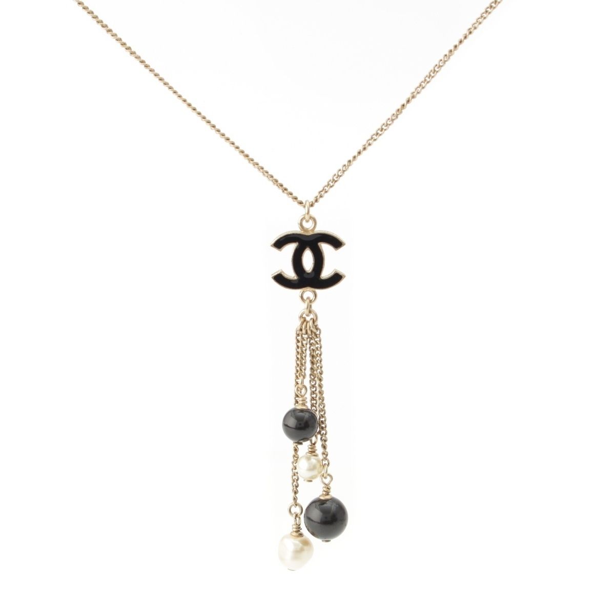 シャネル GP B 12 P ココマーク パール ネックレス ブラック