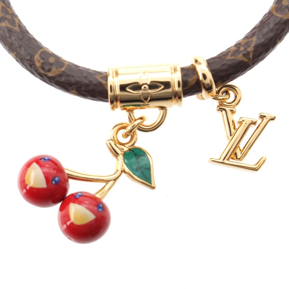 ルイヴィトン 村上隆 レザー モノグラム チェリー ブレスレット