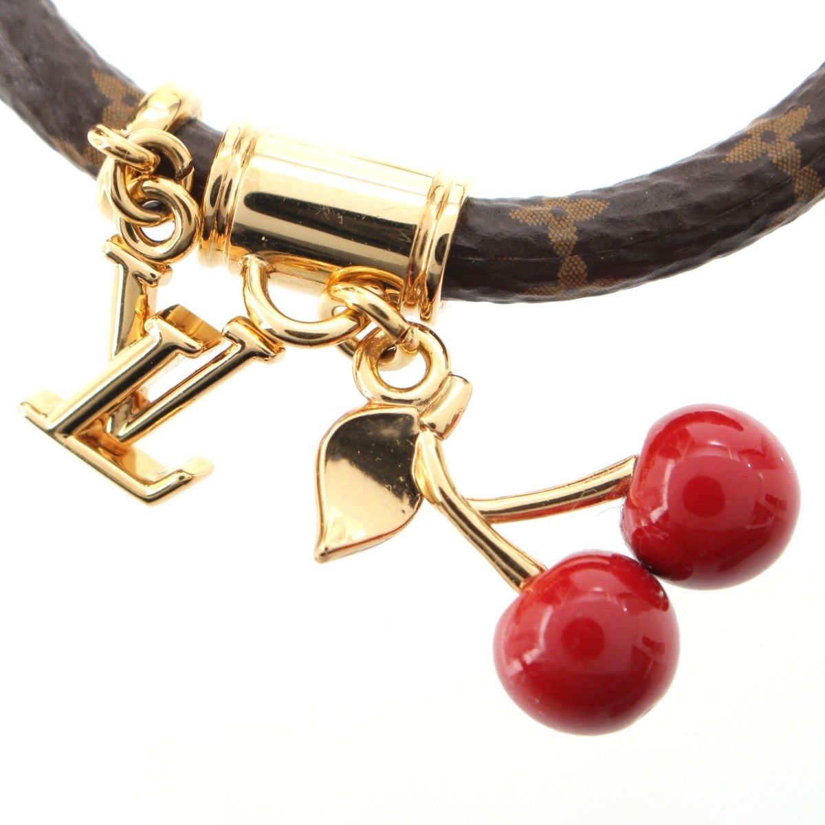 ルイヴィトン 村上隆 レザー モノグラム チェリー ブレスレット