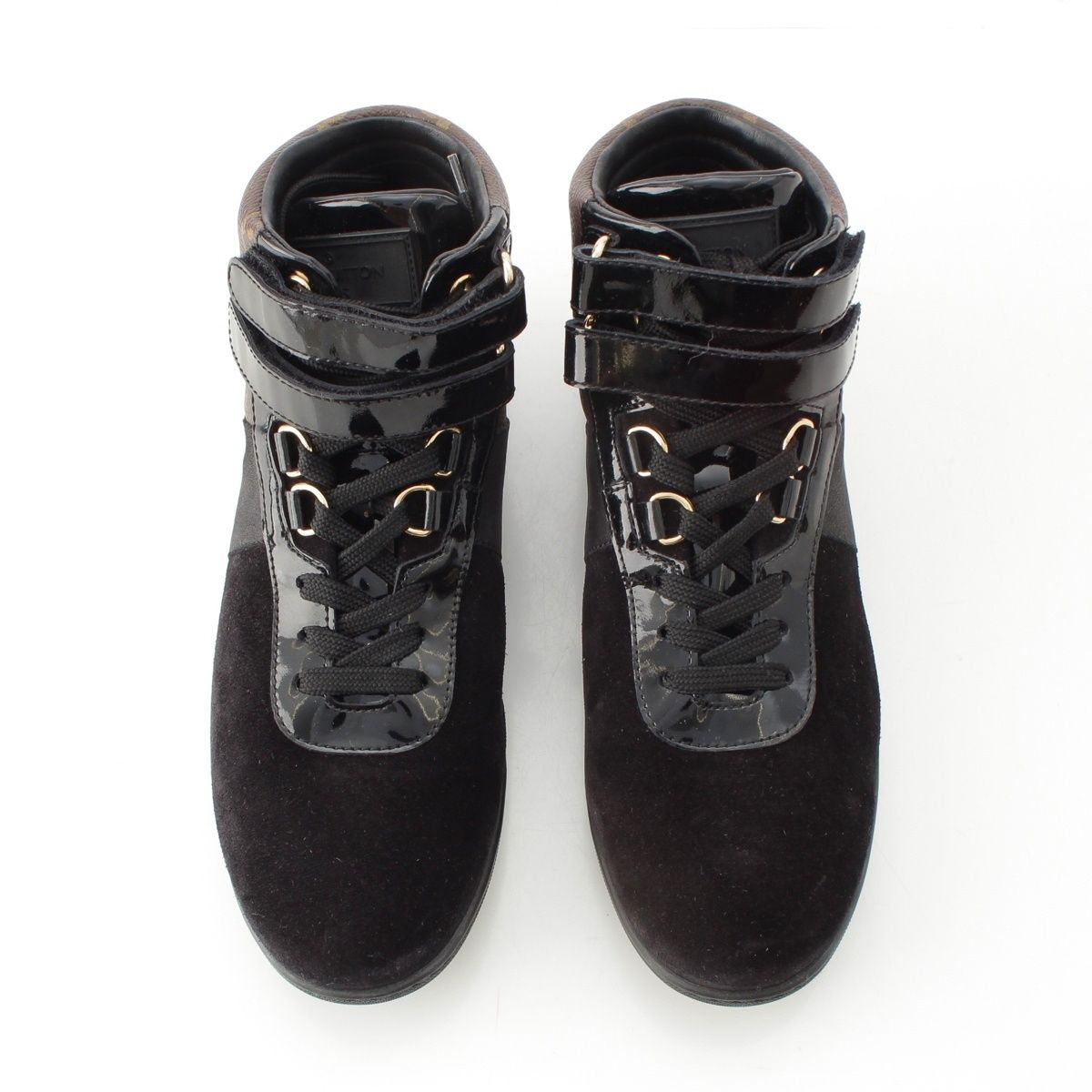 ルイヴィトン 14年 スエード パテント モノグラム ハイカット