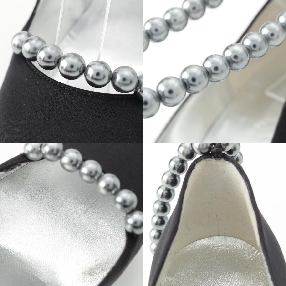  シャネル サテン 05 P パール ストラップ パンプス ブラック 34 1 2 ハイヒール パンプス パンプス