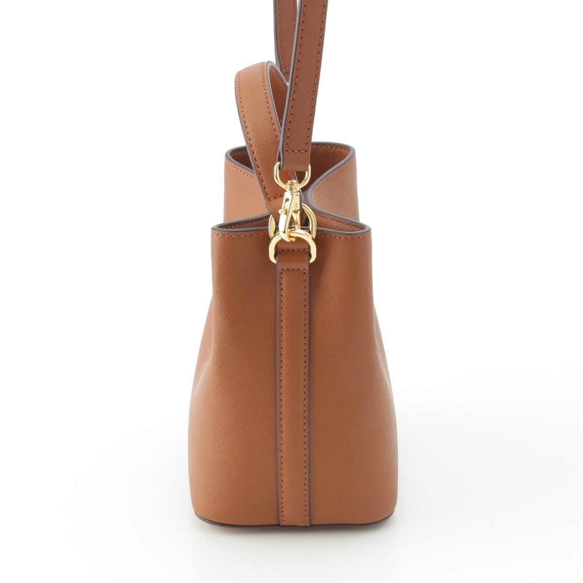 【美品】ポロ ラルフローレン ハンドバッグ シボ革 ブラウン ゴールド金具 ラルフローレン レザー 牛革 ゴールド金具 ハンドバッグ 2WAY