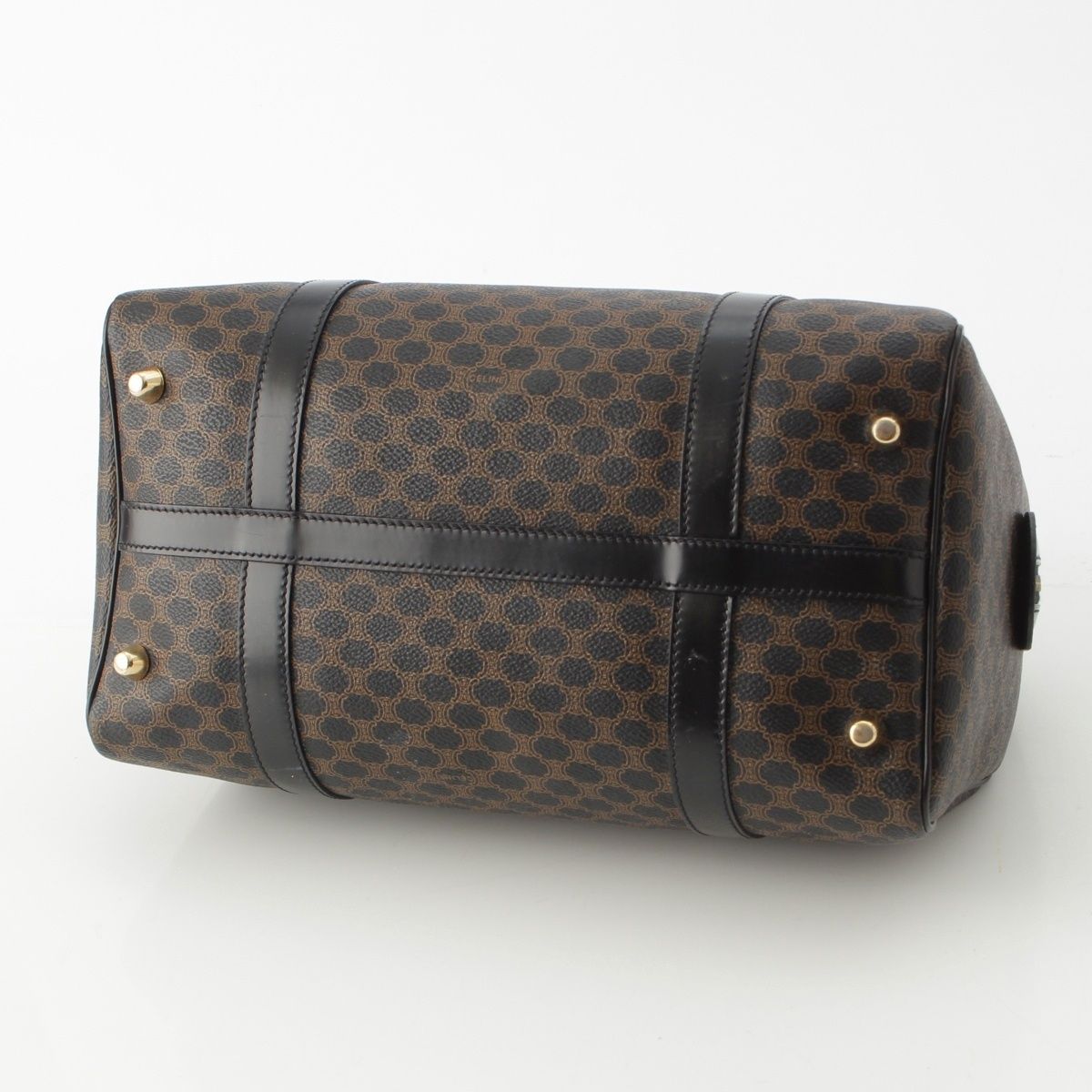 セリーヌ PVC 黒マカダム トリオンフ ミニ ボストンバッグ