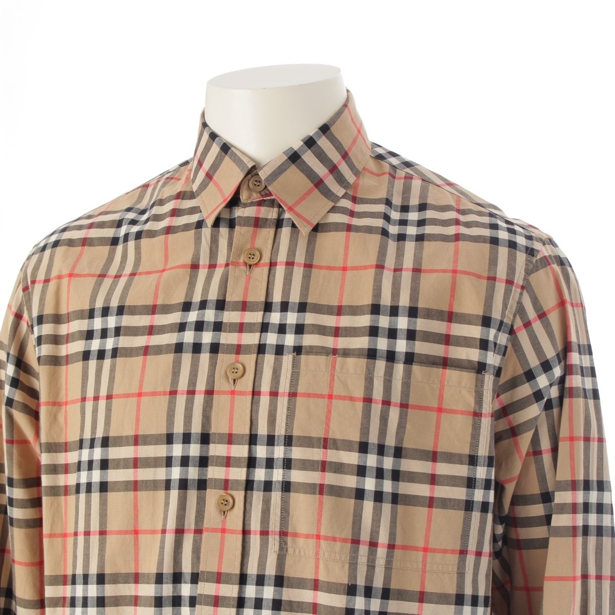 バーバリー コットン ティッシ期 ロゴ チェック 長袖シャツ トップス