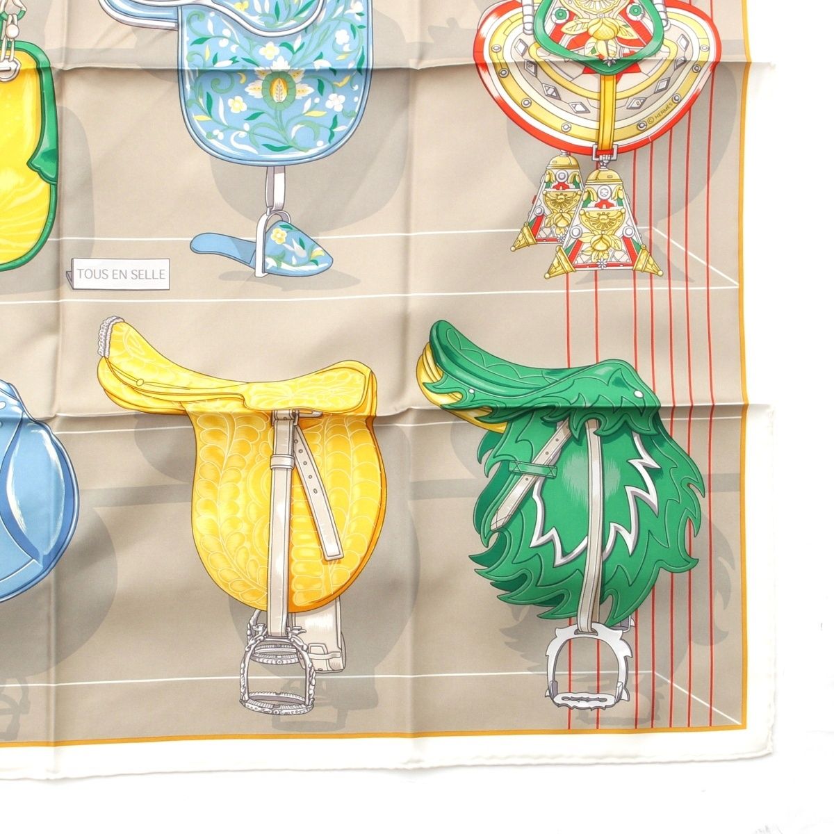 エルメス 25SS カレ90 TOUS EN SELLE すべては鞍の中に シルク