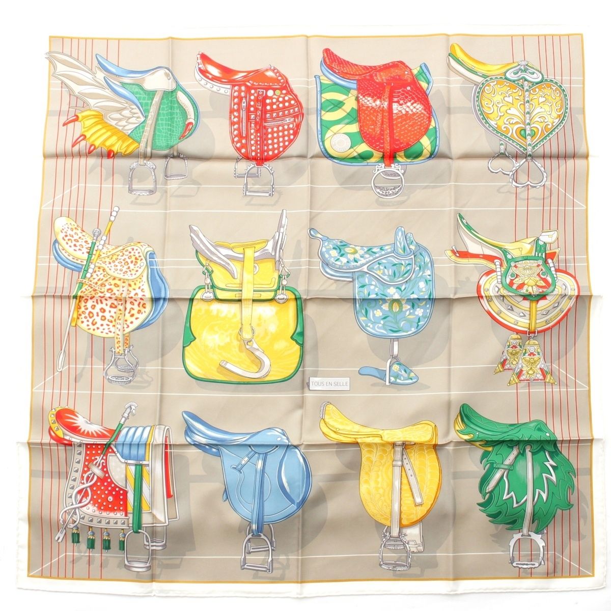 エルメス 25SS カレ90 TOUS EN SELLE すべては鞍の中に シルク