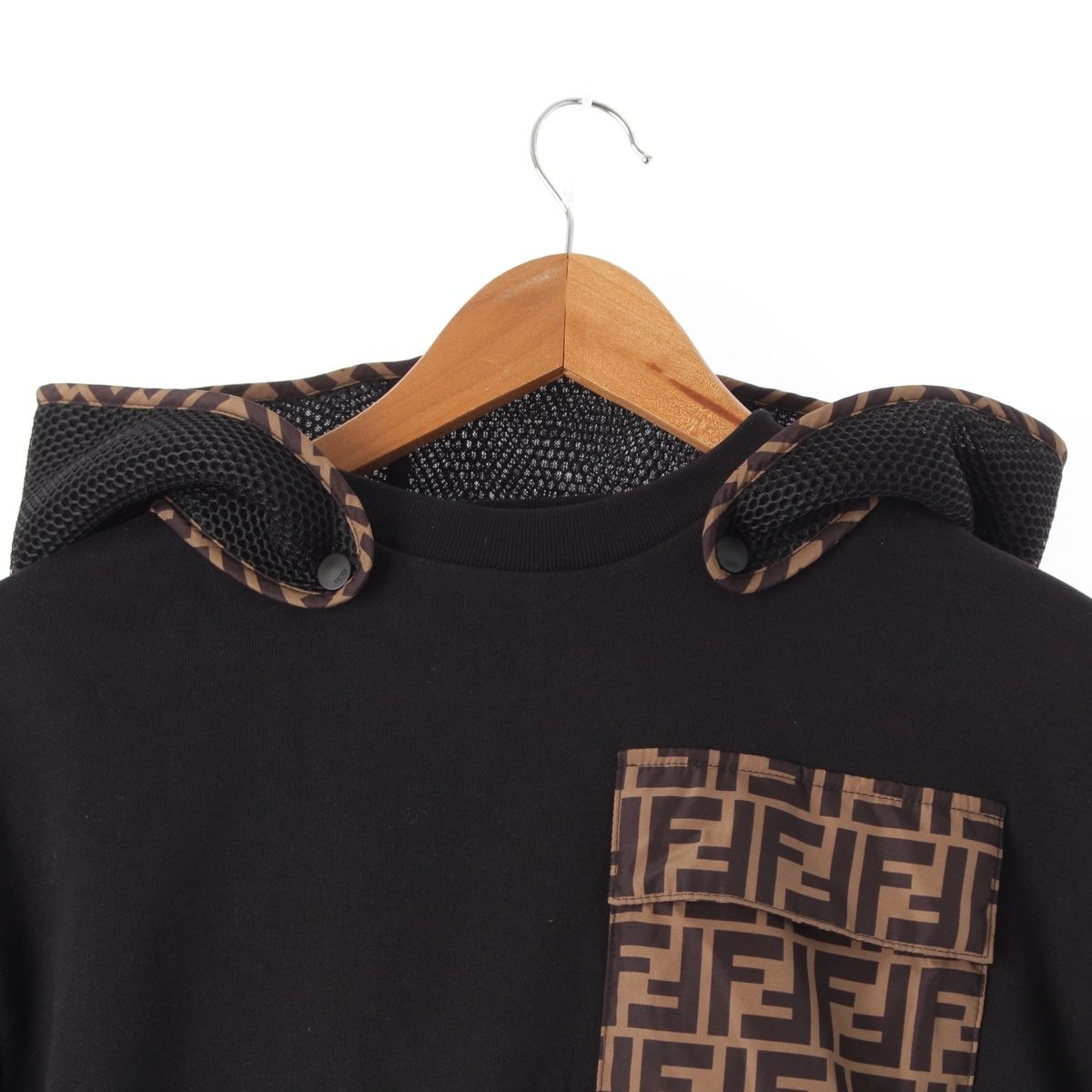 フェンディ コットン キッズサイズ ズッカ柄ポケット フード取り外し