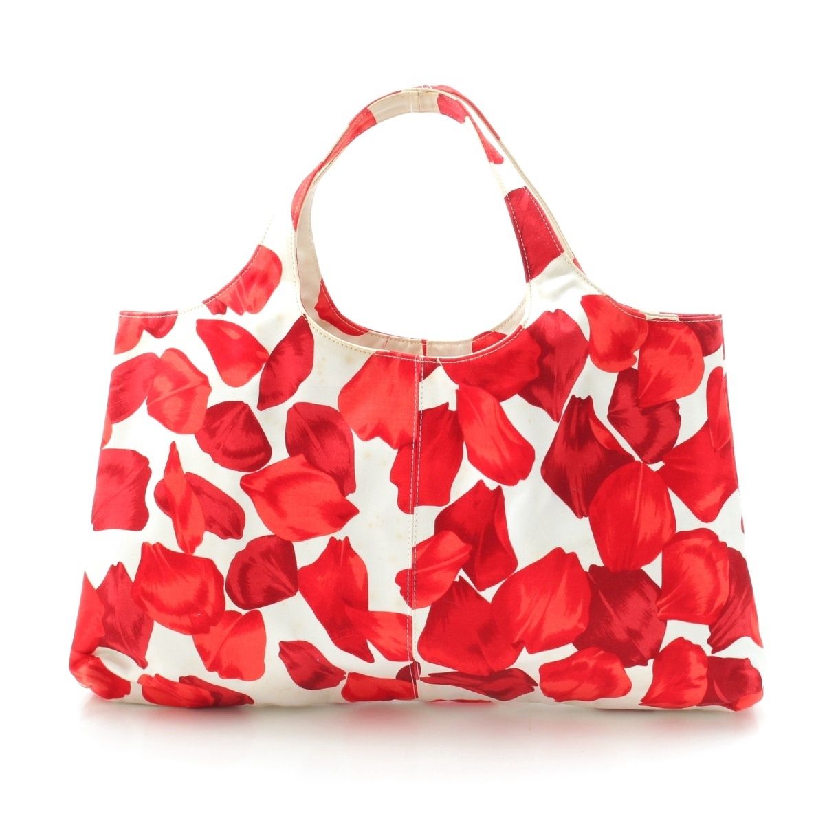 ヴァレンティノ シルク ハンドバッグ レッド ホワイト【】
