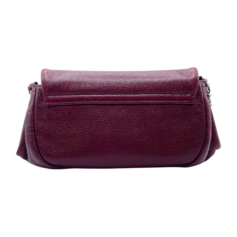 シャネル CHANEL ハーフムーンチェーンウォレット ボルドー シルバー