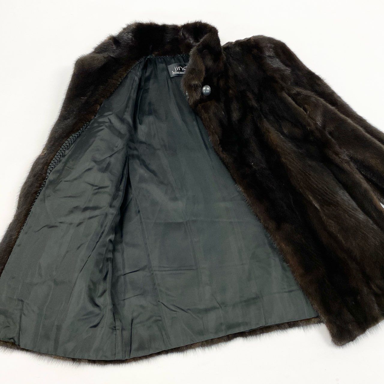 33l14 jindo マホガニーミンク ロングコート サイズ16号 ブラウン 本