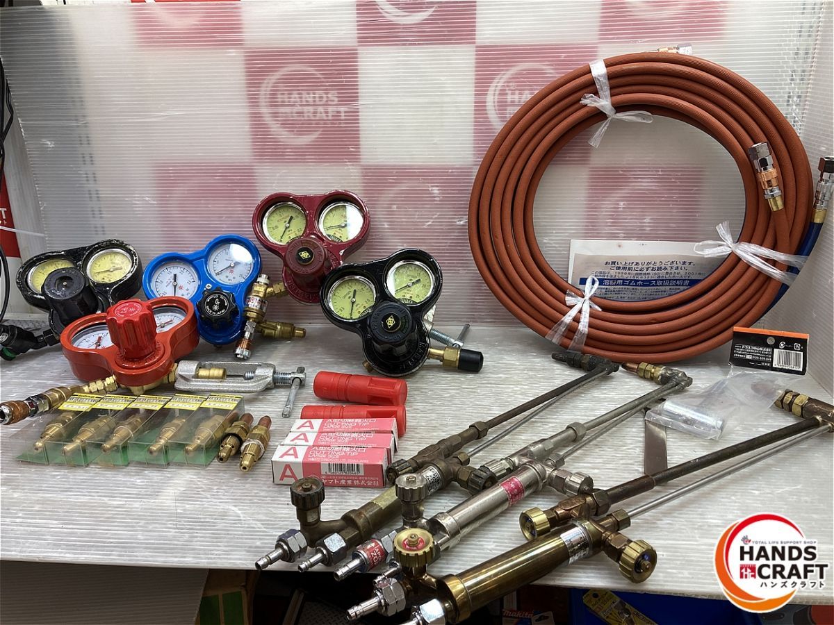 動作不明 小池酸素等 小池酸素など 容器用圧力調整器×5 ガス切断器×3 火口×15 ガスホース セット 品