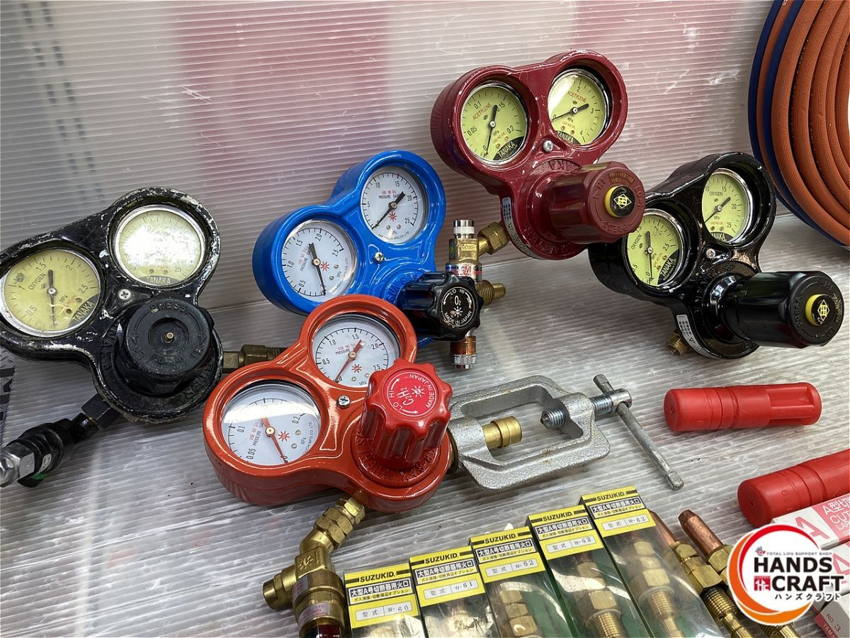 |動作不明 小池酸素等 小池酸素など 容器用圧力調整器×5 ガス切断器×3 火口×15 ガスホース セット 品