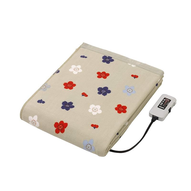 商品 Sugiyama コットン１００％ 肌に優しい 電気綿掛敷兼用毛布ワイド SG サクラグレー