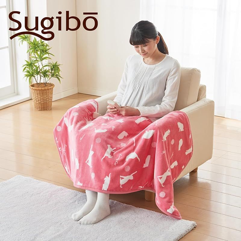 商品 Sugibo スギボー 洗える あったか 電気ブランケット 電気ひざ掛け パーソナルサイズ 70 140 切り忘れ防止タイマー付き SB H 502 Pca 猫柄ピンク