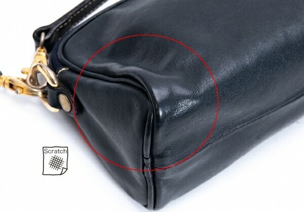 ヒロフHIROFU レザーHエンボスショルダーバッグ 販売 紺