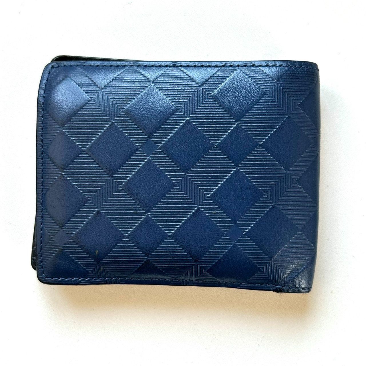 ブラックレーベルクレストブリッジ 二つ折り財布 ネイビー×ブラック