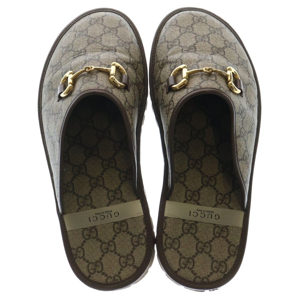 GUCCI (グッチ) GGスプリーム ホースビット サンダル ミュール