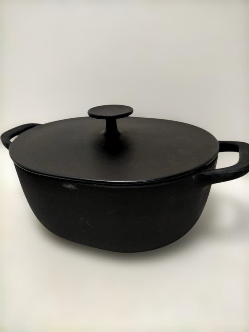 IKEA VARDAGEN / ヴァルダーゲン 鋳物ホーロー鍋 楕円型 ブラック 両手