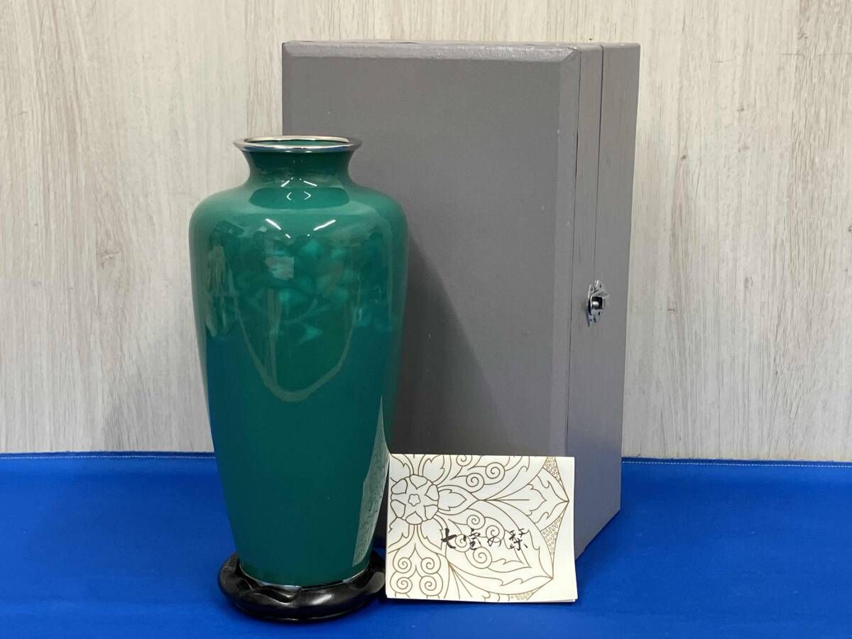 七宝焼 壺 花器 花瓶 台座付き - メルカリ