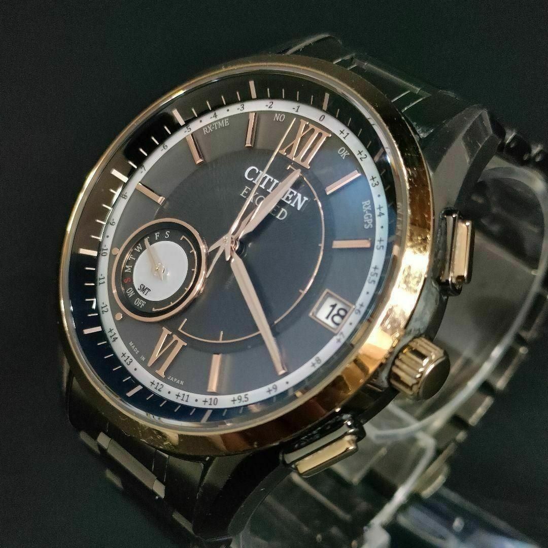 CITIZEN シチズン エクシード ブラック ゴールド ソーラー メンズ