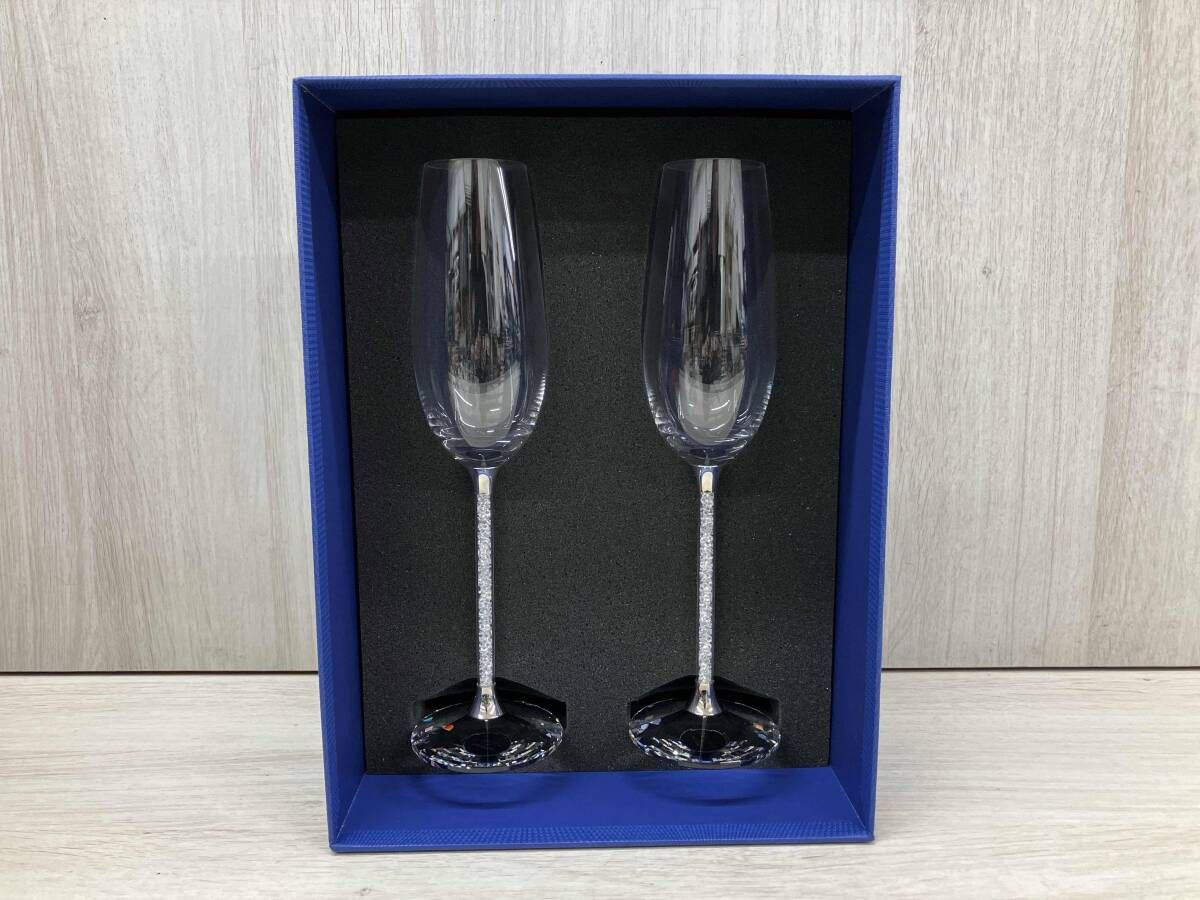 スワロフスキー SWAROVSKI シャンパングラス ペア クリスタルライン トースティンググラス フルートグラス