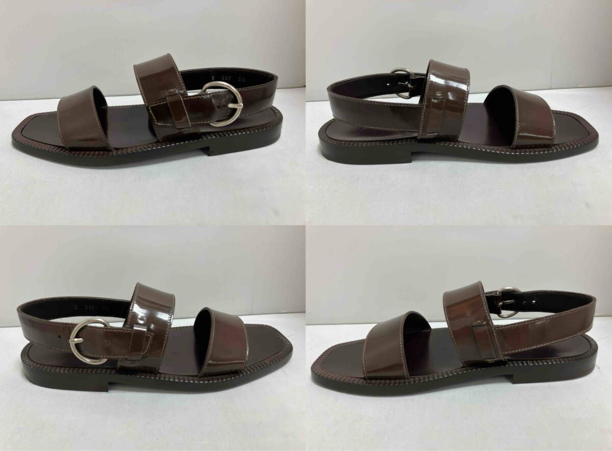 プラダ　エナメル　サンダル PRADA プラダ／ エナメルサンダル／ ブラウン／ サイズ5 1/2（約26cm