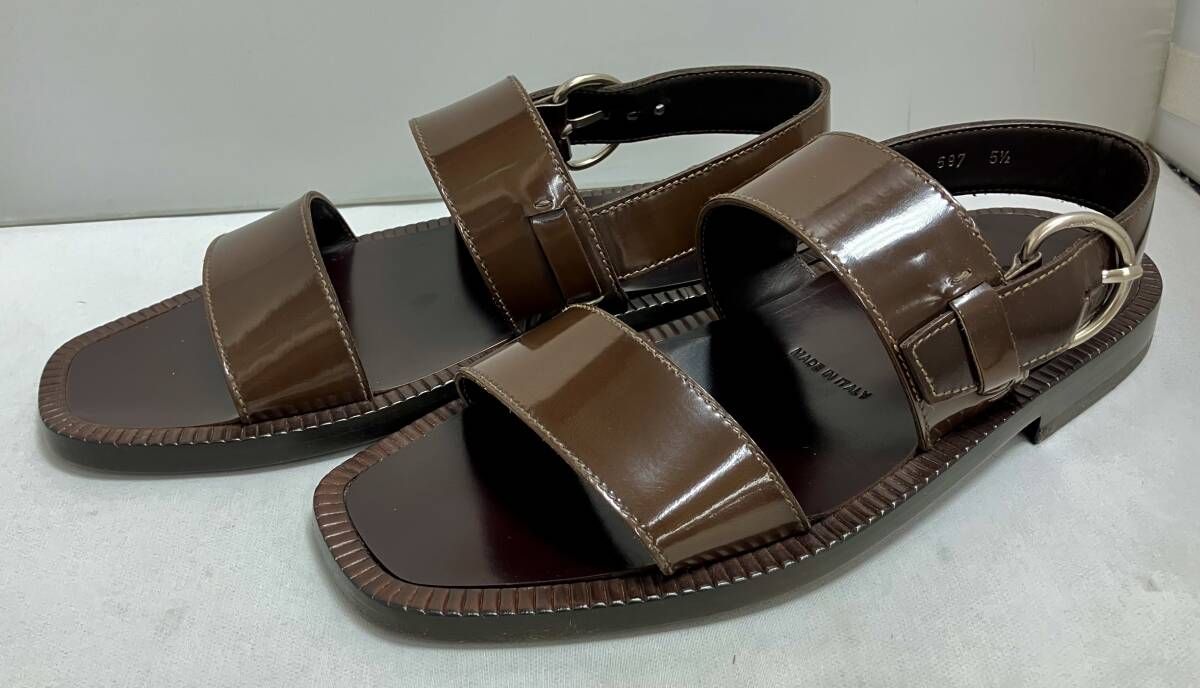 PRADA プラダ／ エナメルサンダル／ ブラウン／ サイズ5 1/2（約26cm