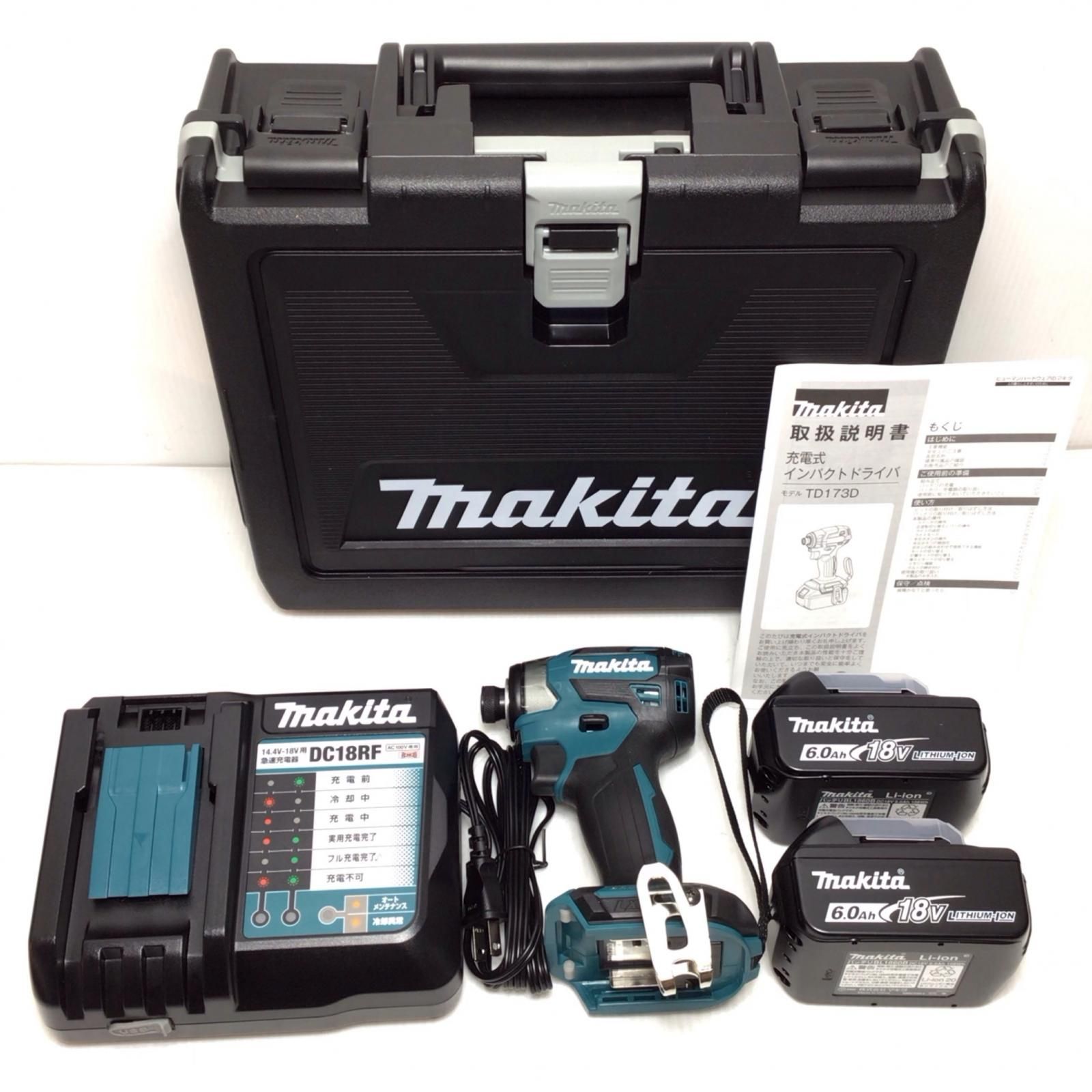 ΘΘMAKITA マキタ インパクトドライバ ♥品 S 充電器 充電池 ケース付 コードレス式 18 v 6.0 Ah 785816 ブルー