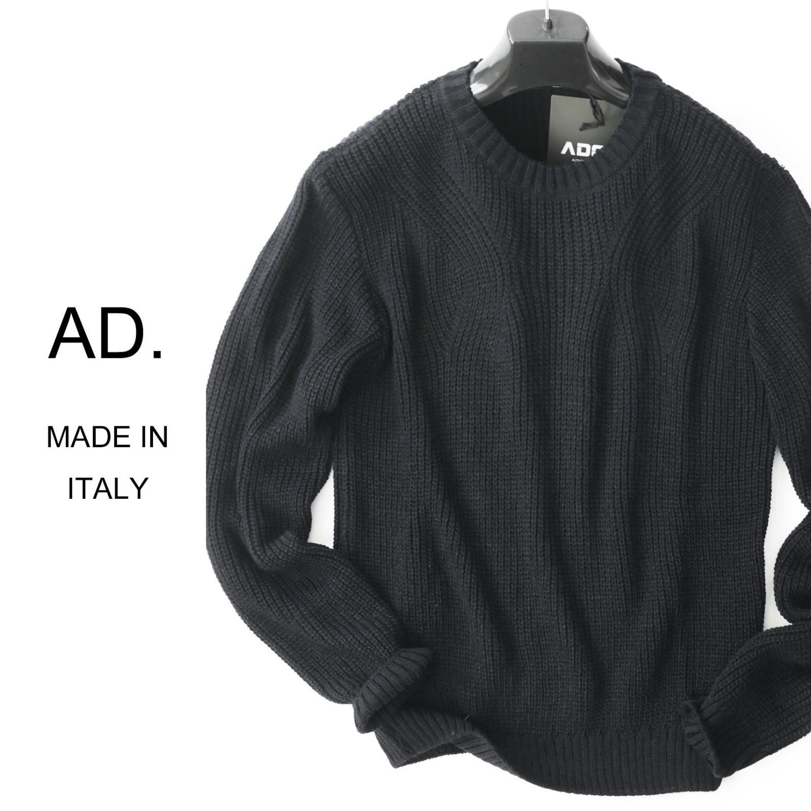 dr072●S●M●L●選択可●ミラノの街着ブランド●ブラック系●イタリア製ニットセーター