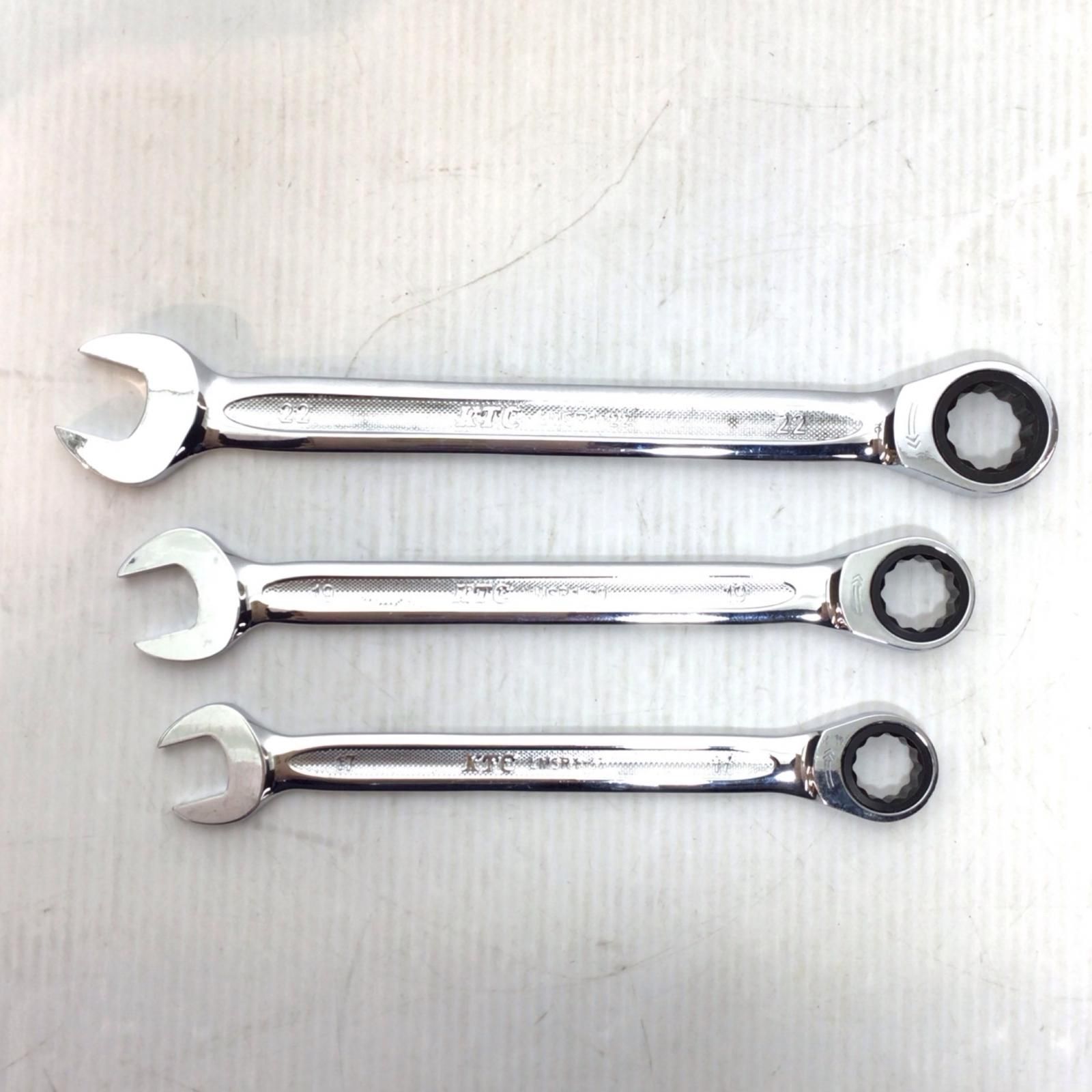  ΘΘKTC ケーティーシー ラチェットコンビネーションレンチセット 程度B 6本 使用感有 LMSR 1-22|19|17|14|12|10 コンビネーションレンチ スパナ レンチ