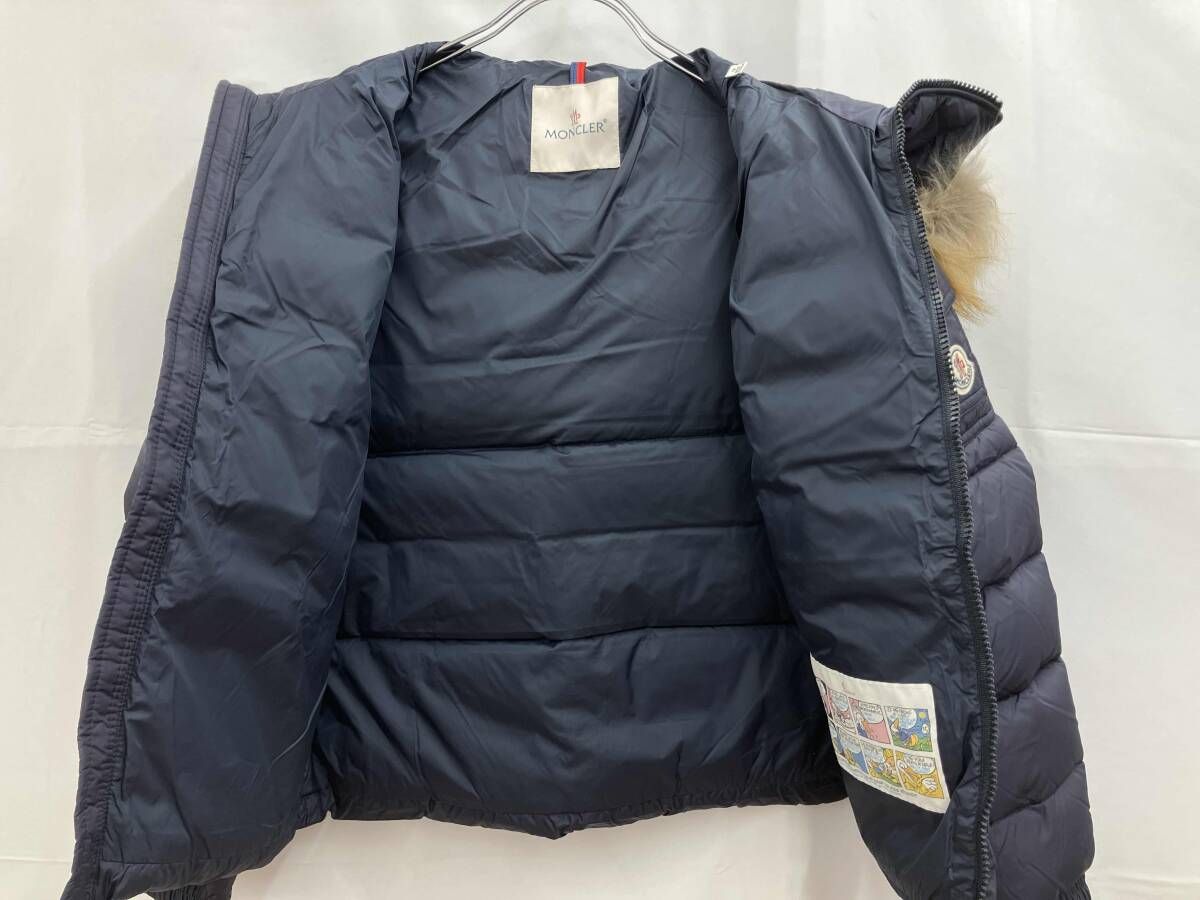  MONCLER モンクレール ダウンジャケット ファー取り外し 子供服 12 anni 152 cm ダークネイビー 冬 その他 コート