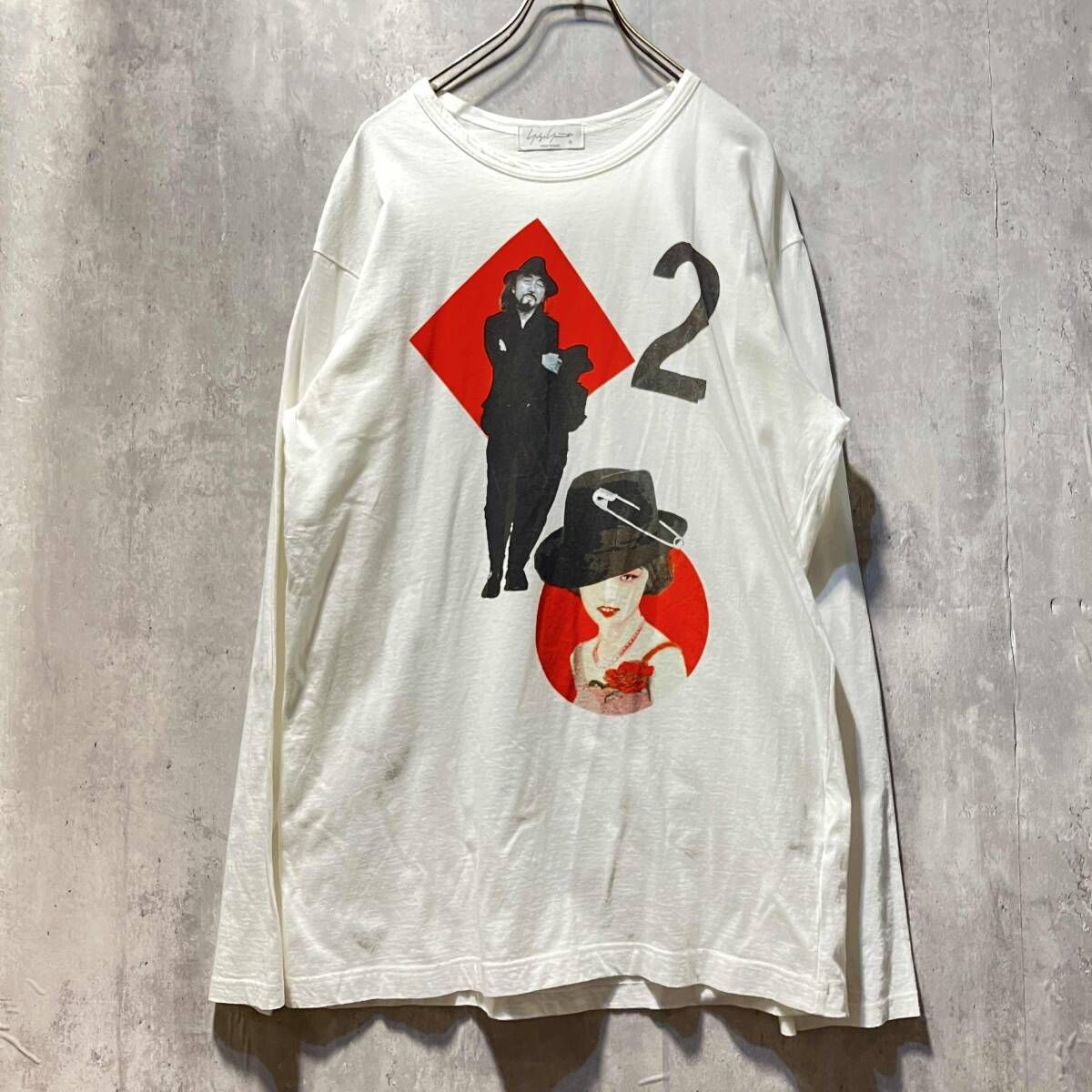 24 ss YOHJI POUR HOMME 長袖Tシャツ 美人画 COMBED SINGLE JERSEY PT HS T 45 992 サイズ3 ヨウジヤマモトプールオム