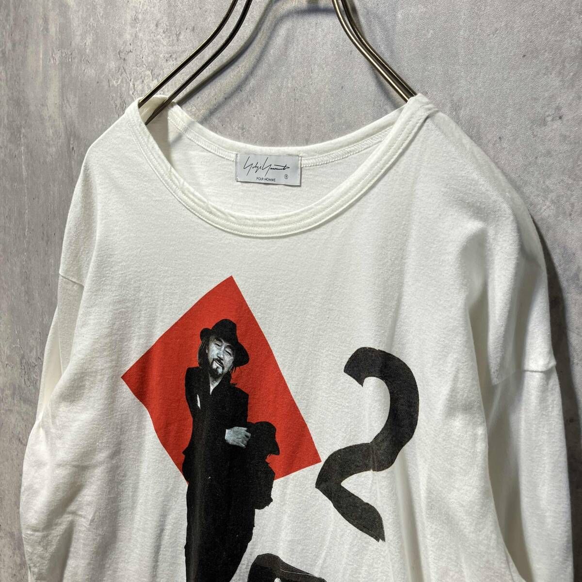 24 ss YOHJI POUR HOMME 長袖Tシャツ 美人画 COMBED SINGLE JERSEY PT HS T 45 992 サイズ3 ヨウジヤマモトプールオム モノトーン その他 
