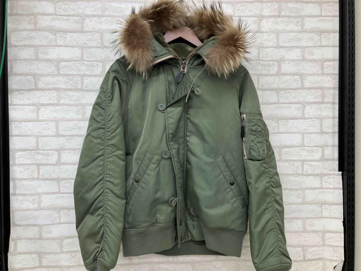 AVIREX 6152177 OLIVE N 2 B アヴィレックス フライトジャケット ファー オリーブ メンズ XL アメカジ ミリタリー