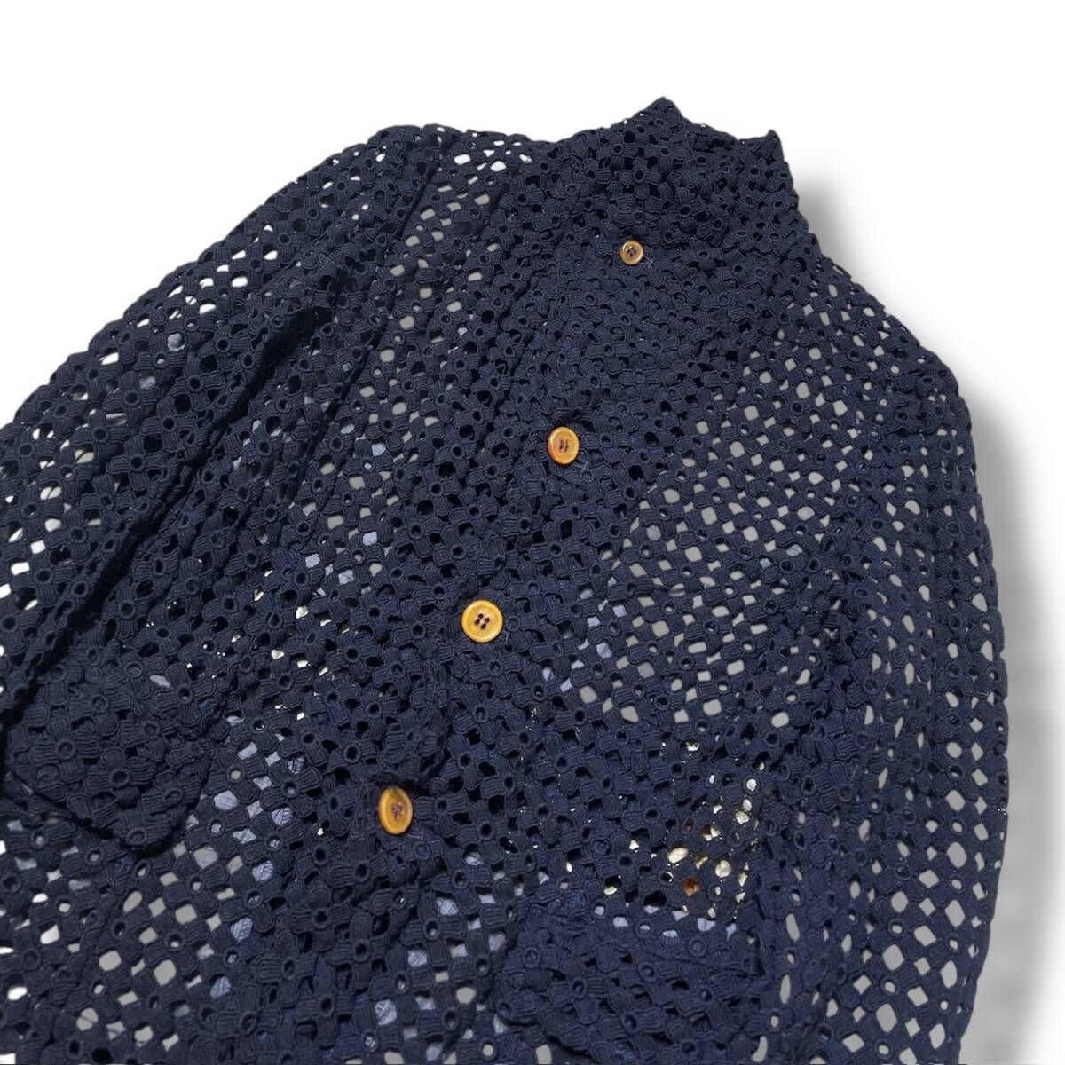 05ss COMMEdesGARCONS COMMEdesGARCONS ポリ縮絨製品染め総レース