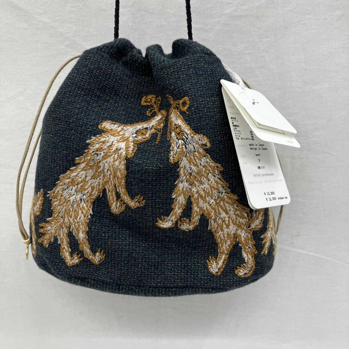 mina perhonen/ミナペルホネン／ショルダーバッグ/ads7319ps/wolf