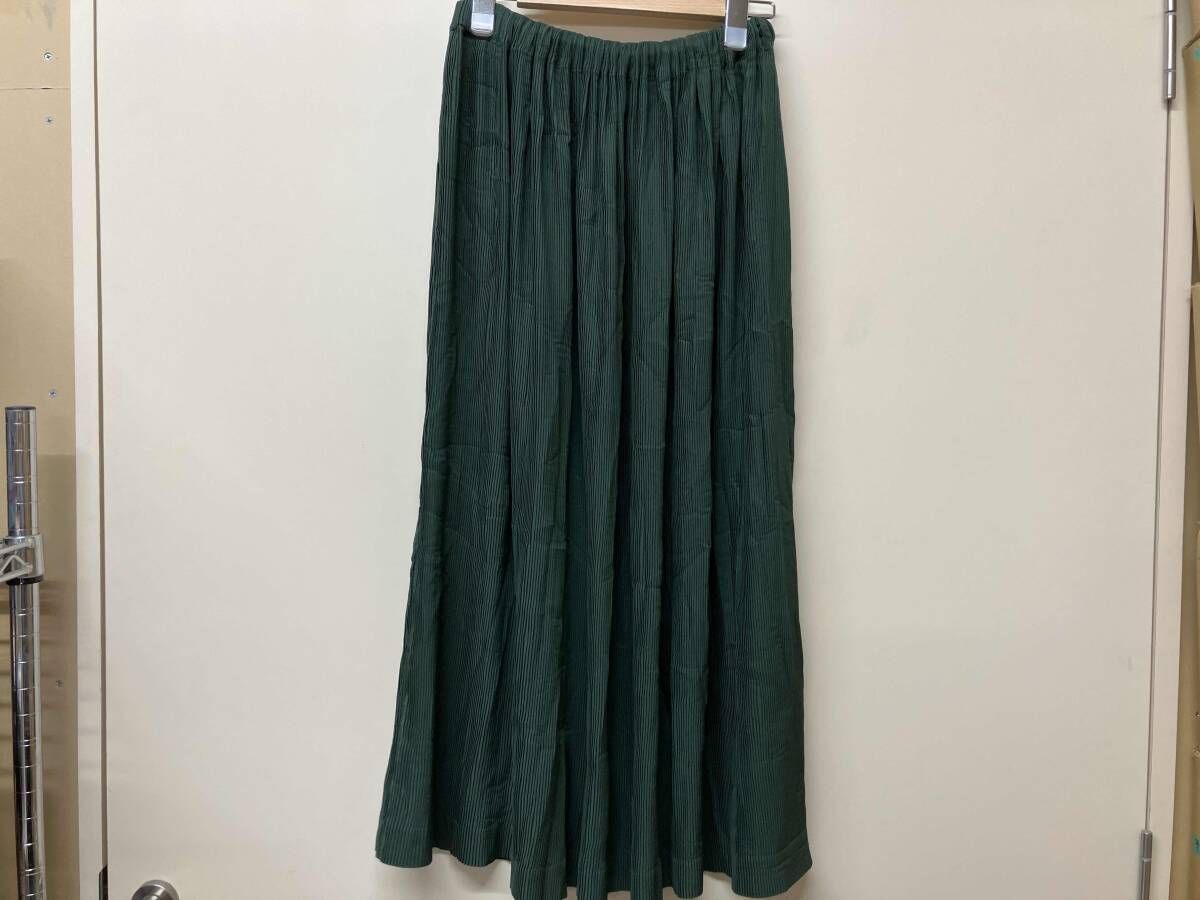 ISSEY MIYAKE スカート プリーツスカート グリーン